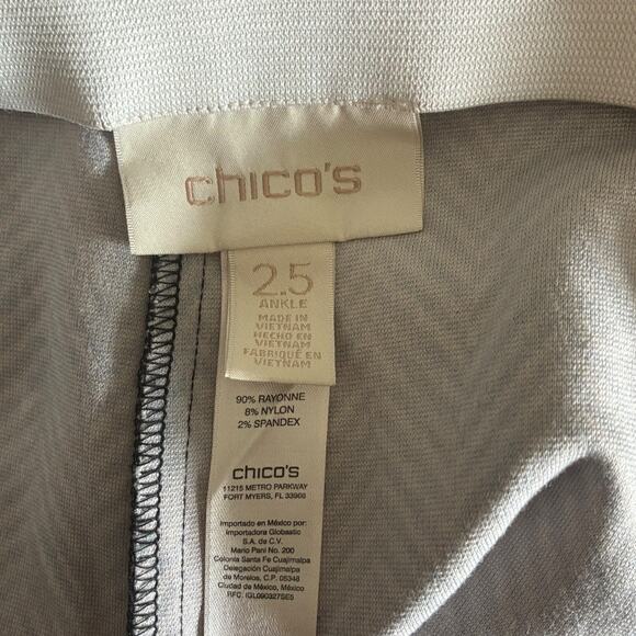 Chico's Juliet ankle painted herringbone high rise flat front pull on pants - Picture 7 of 8